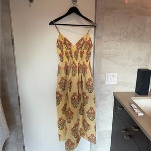 J. Crew Yellow Floral Maxi Dress Small
